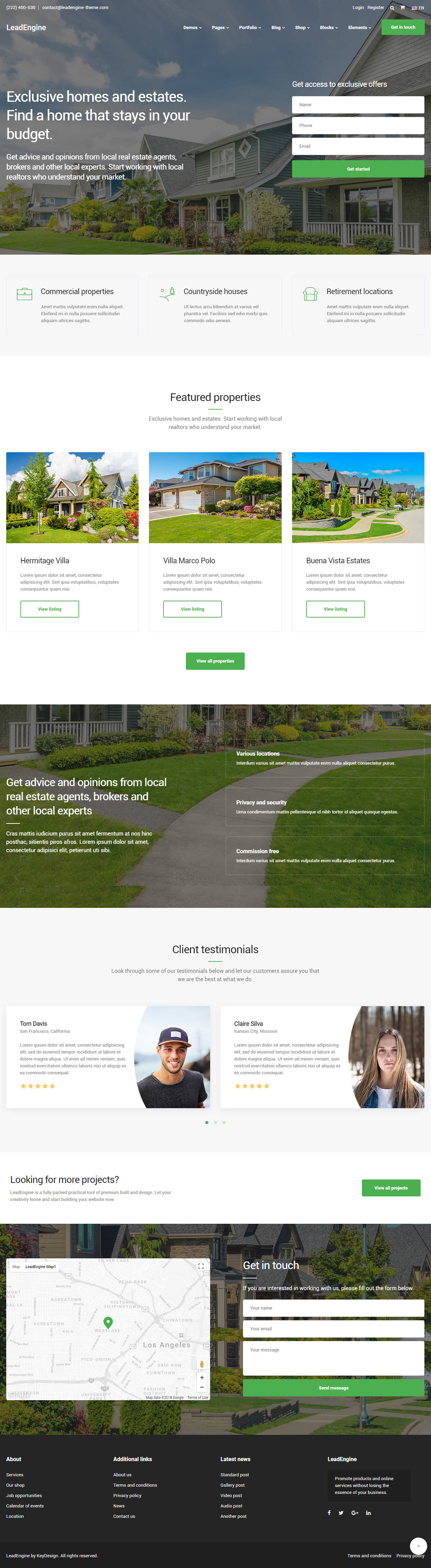 LeadEngine WordPress Real Estate Themes