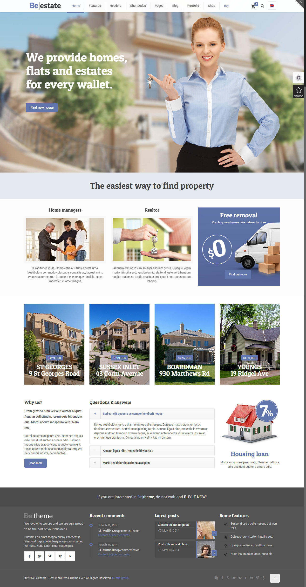 BeTheme WordPress Real Estate Themes