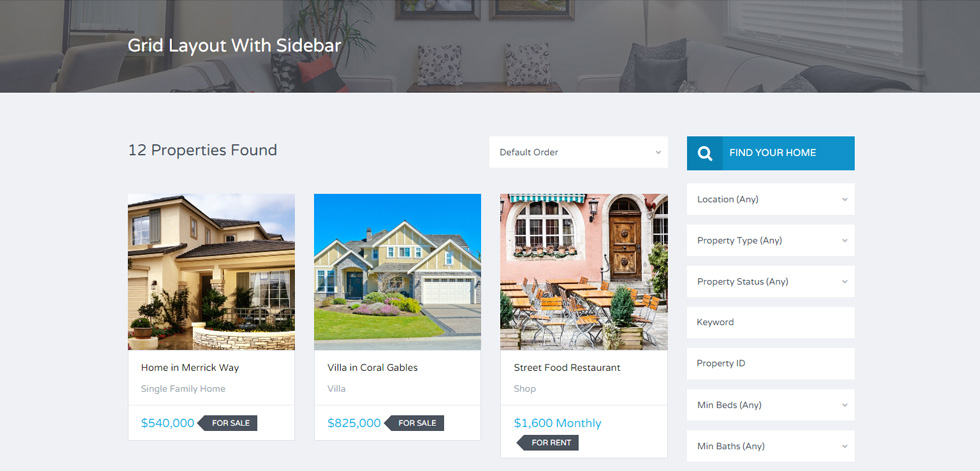 Properties listing