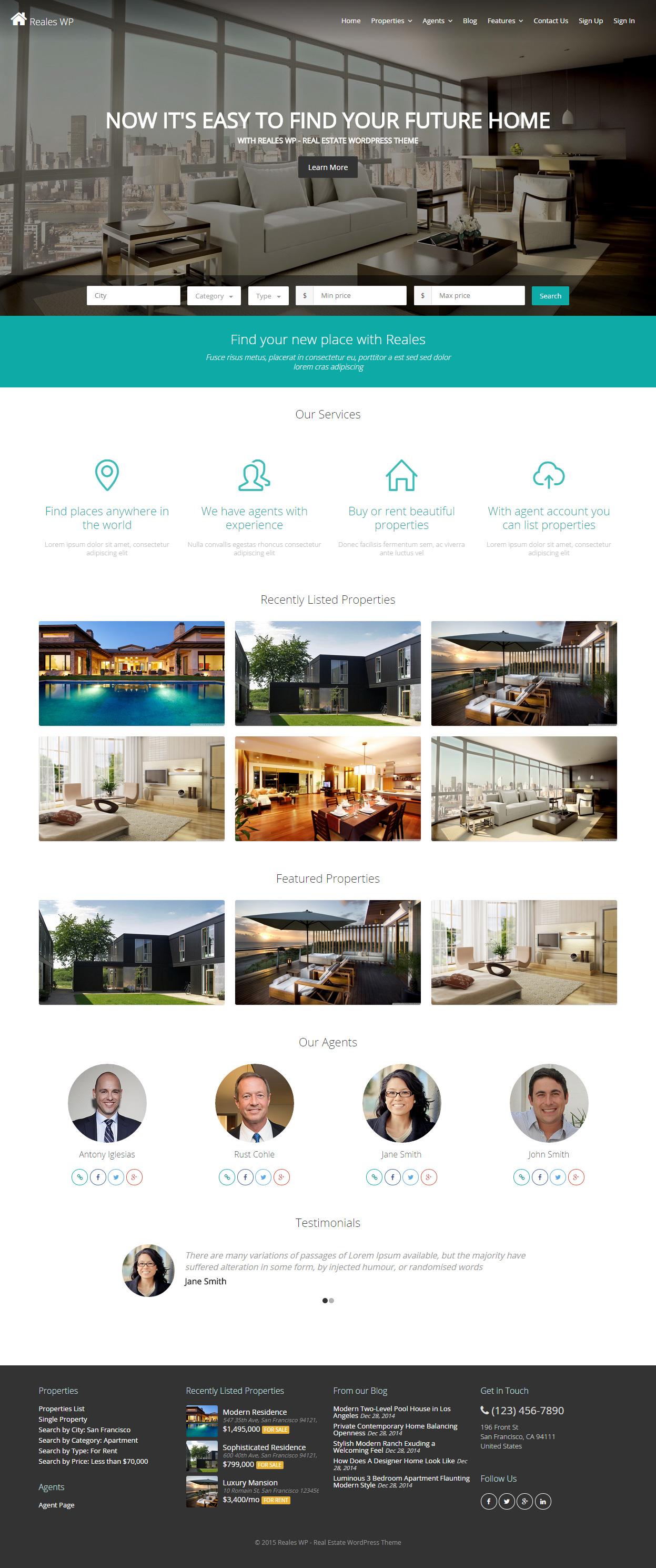 Reales WP WordPress Real Estate Themes