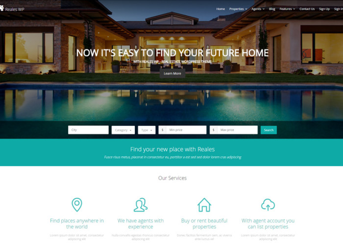 Reales WP – Premium Responsive Real Estate WordPress Theme