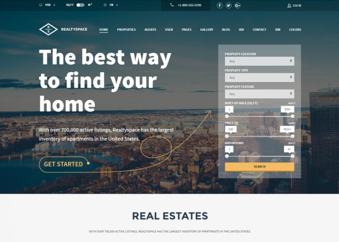Realtyspace – Premium Responsive Real Estate WordPress Theme