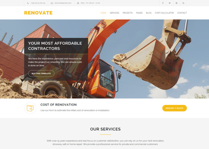 Renovate – Premium Responsive Construction Renovation HTML5 Template