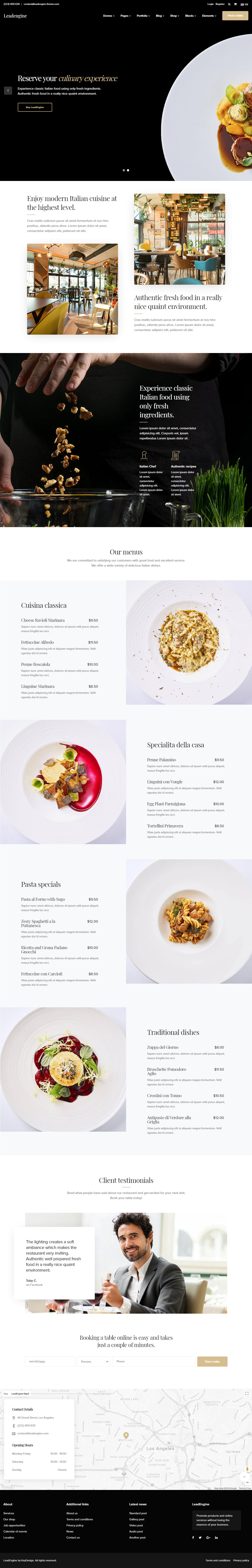 LeadEngine WordPress Restaurant Themes