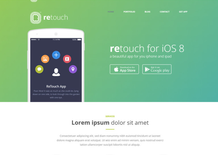 ReTouch – Premium Responisve App WordPress Theme