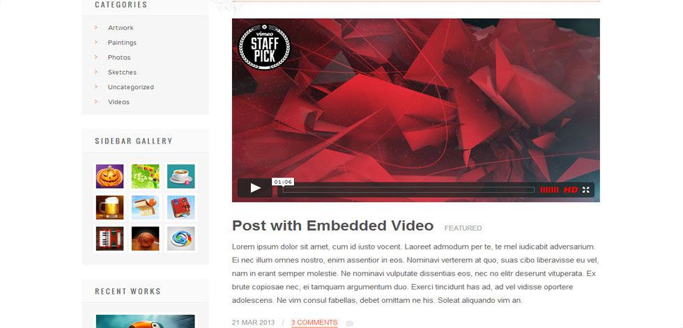 Blog post page