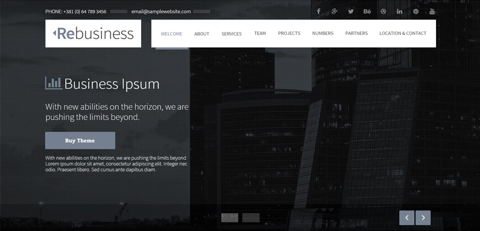 Welcome screen