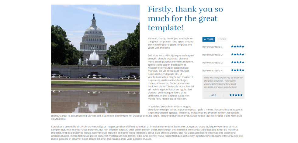 Blog post page