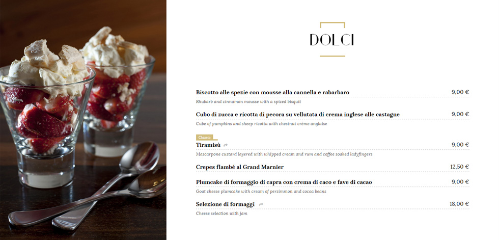 Food menu