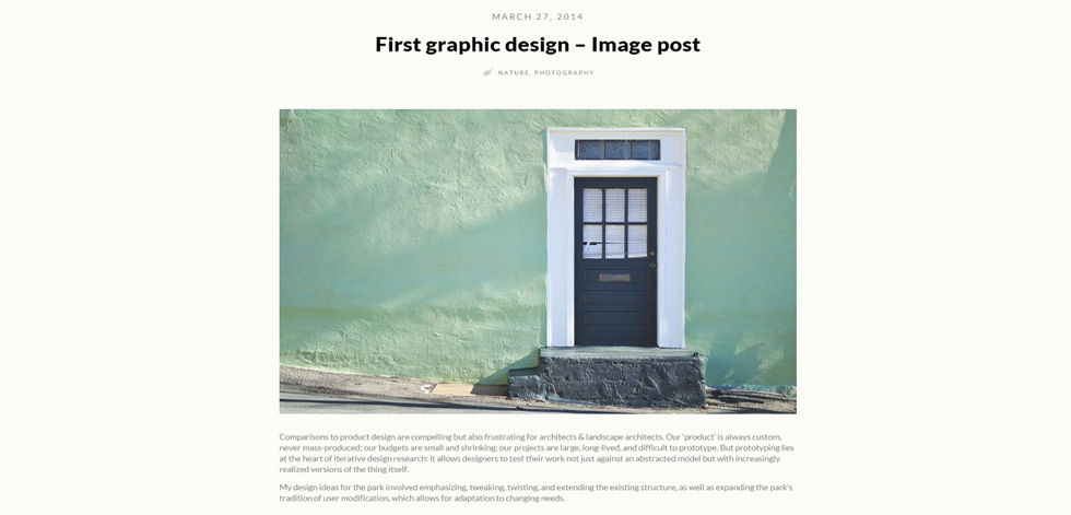 Blog post page