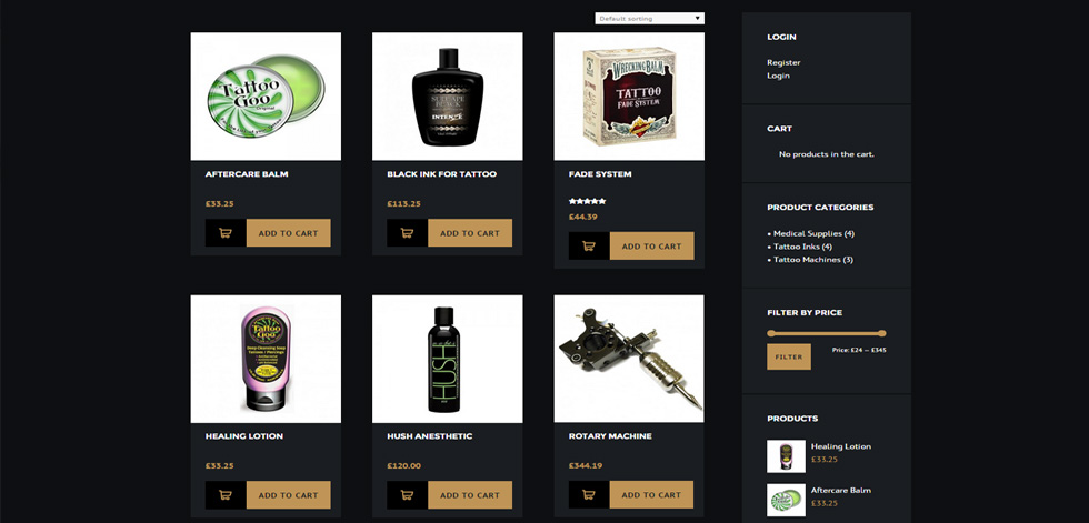 Shop page