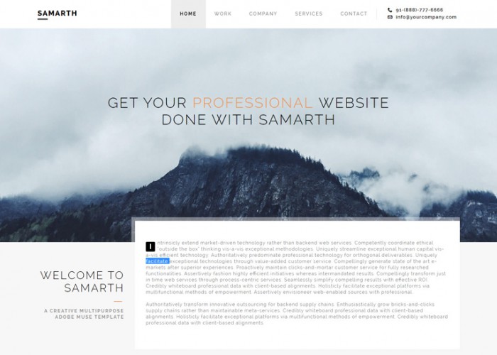 Samarth – Premium Responsive Creative Multipurpose Muse Theme