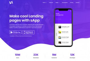 Sapp – Premium Responsive App Landing Page HTML5 Template