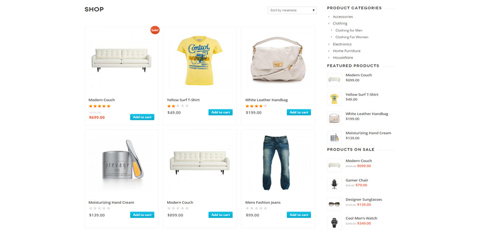 Shop page