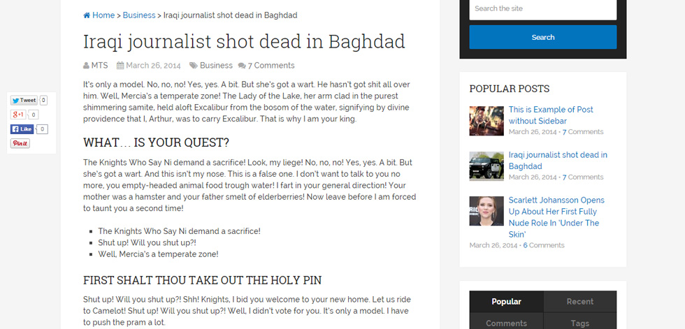 Blog Post Page