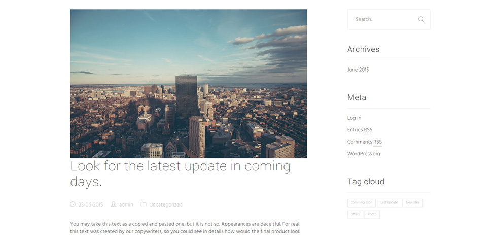 Blog post page