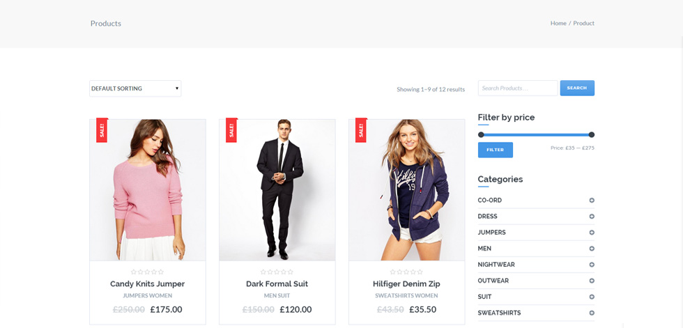 Shop page