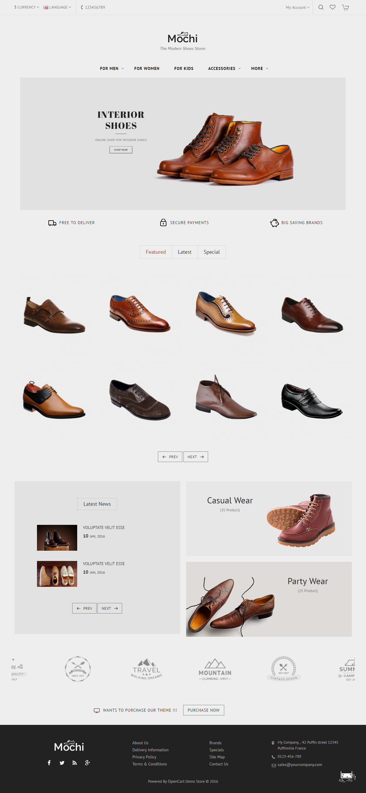 Modern Opencart Shoes Theme