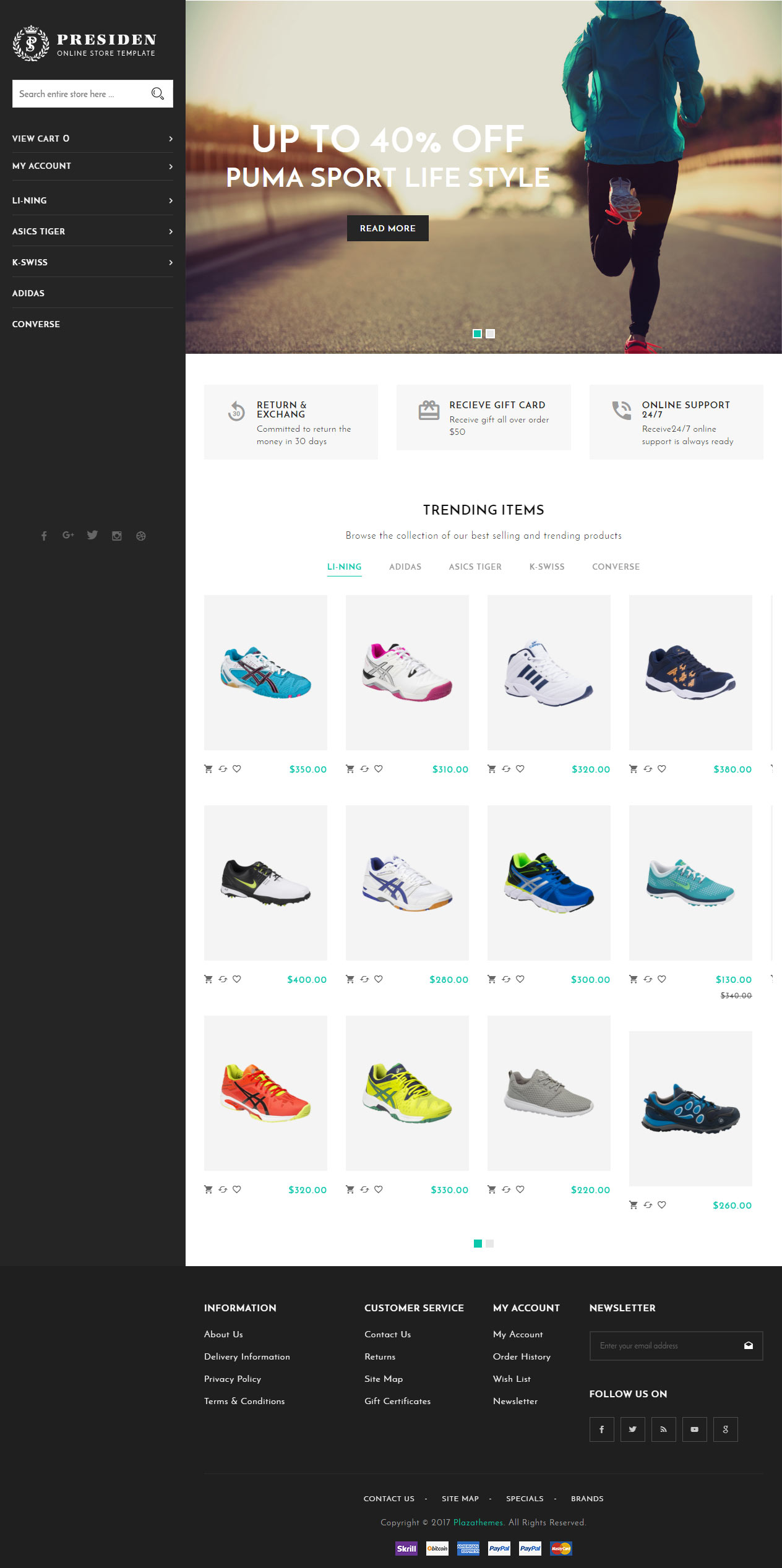 Presiden Opencart Shoes Theme