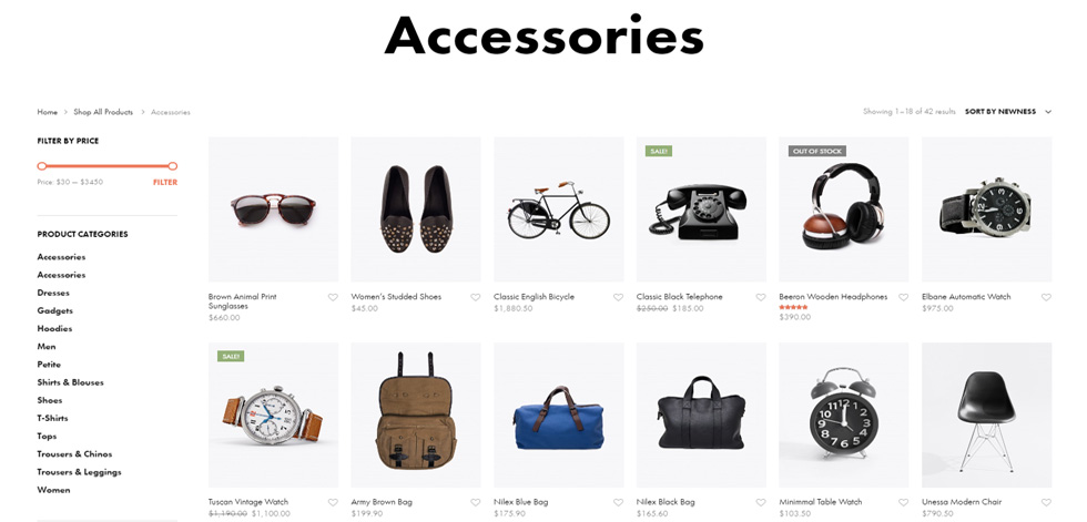 Shop page
