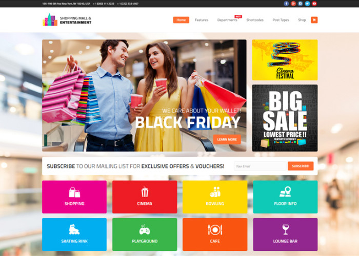 Shopping Mall – Premium Responsive Entertainment & Shopping Center WordPress Theme