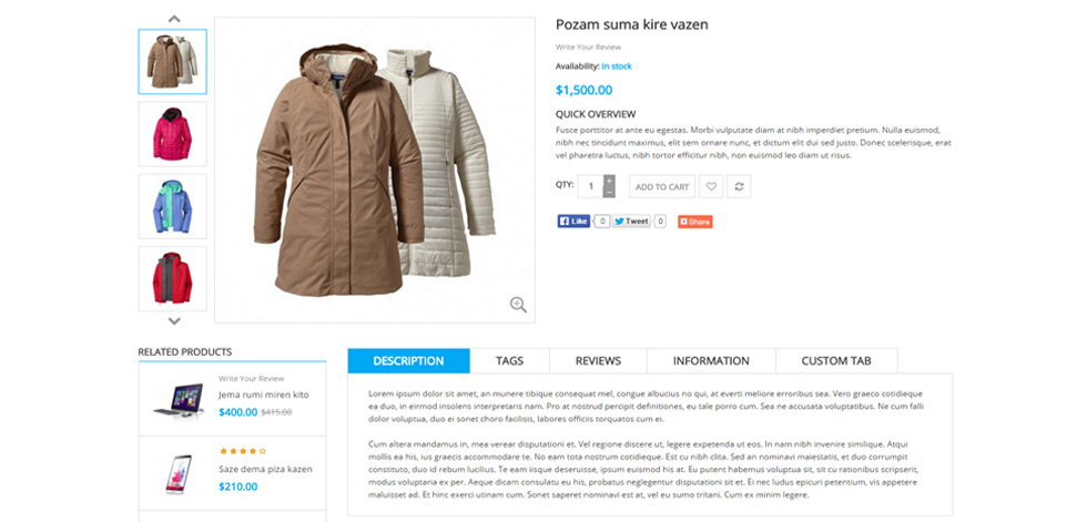 Product page