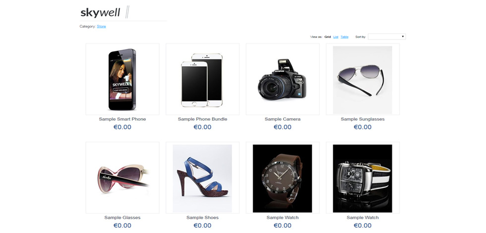 Shop page