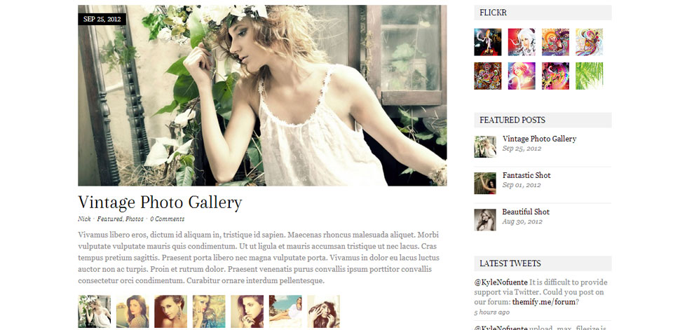 Blog post page