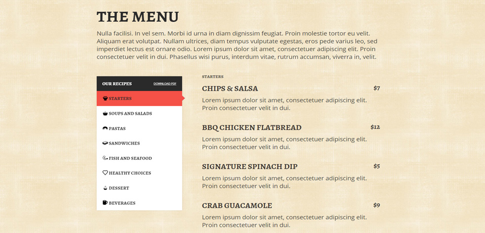 Food Menu