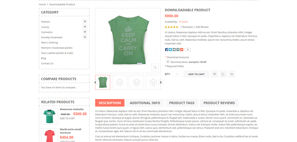 Product page