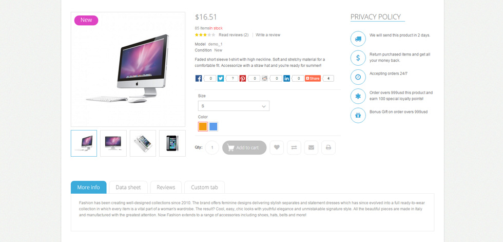 Product page