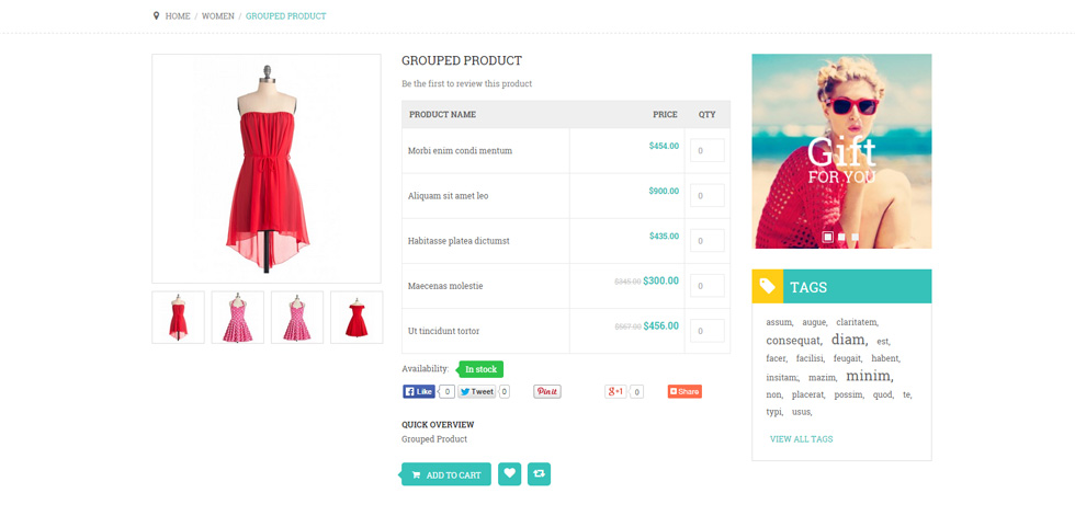 Product page