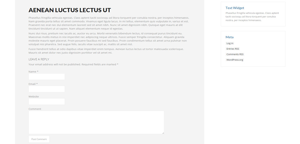 Blog post page
