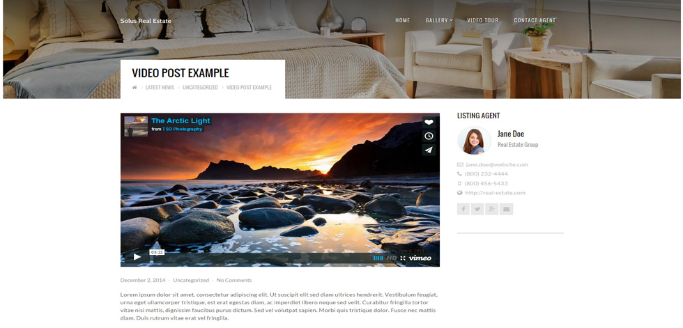 Blog post page