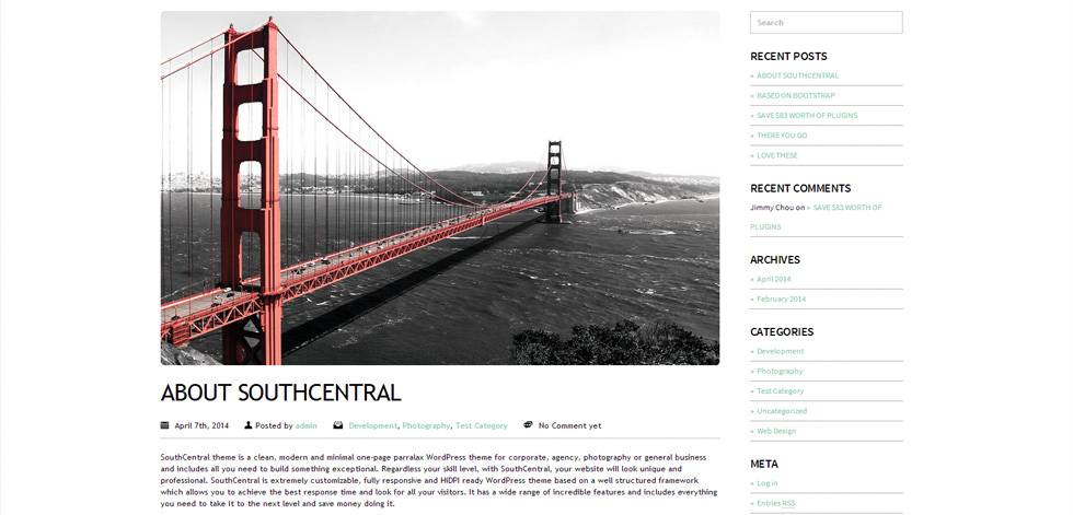 Blog post page