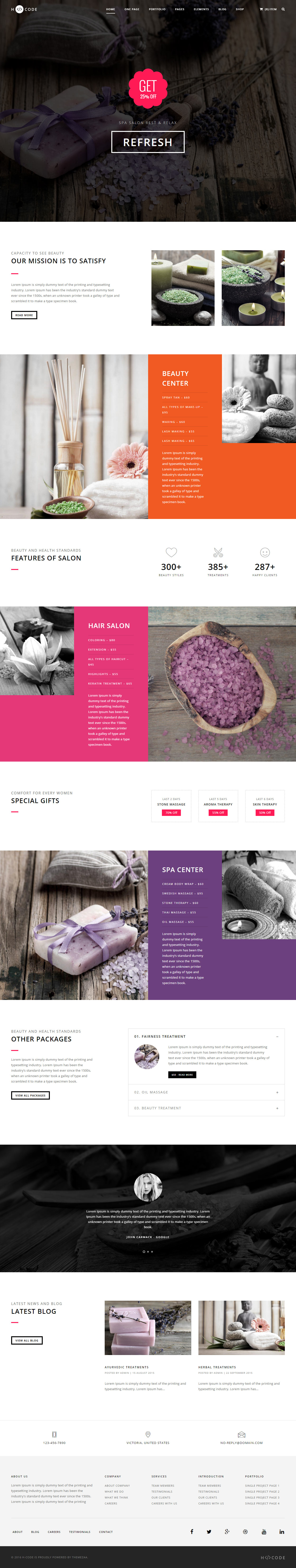 H-Code WordPress Spa and Beauty Salon Theme