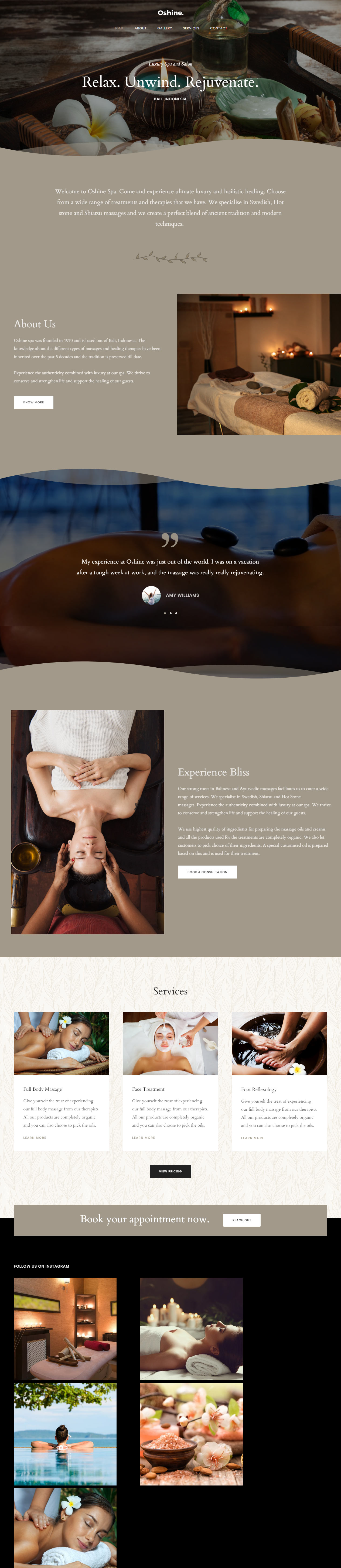 Oshine WordPress Spa and Beauty Salon Theme