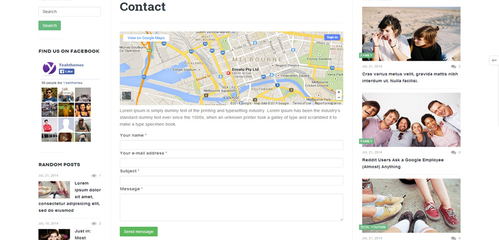 Contact page