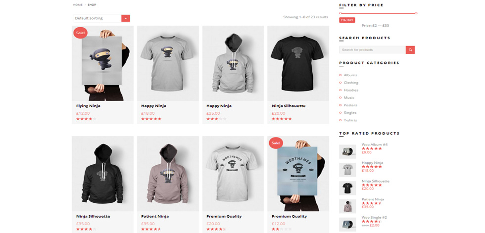 Shop page