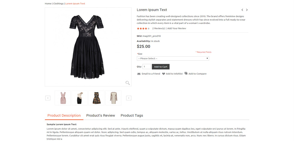 Product page