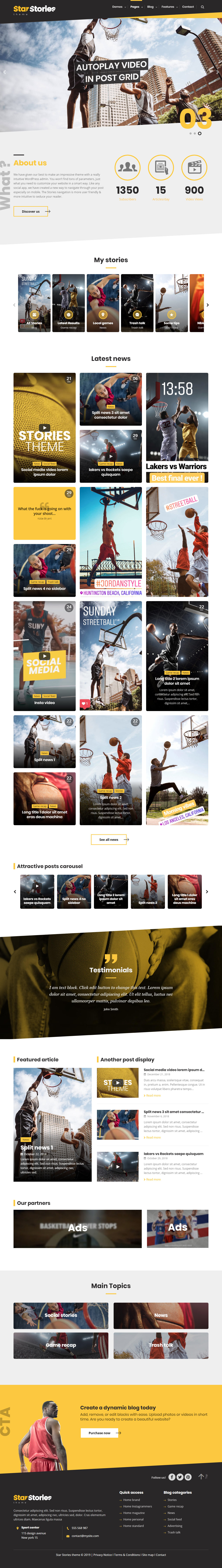 StarStories WordPress Sport Theme