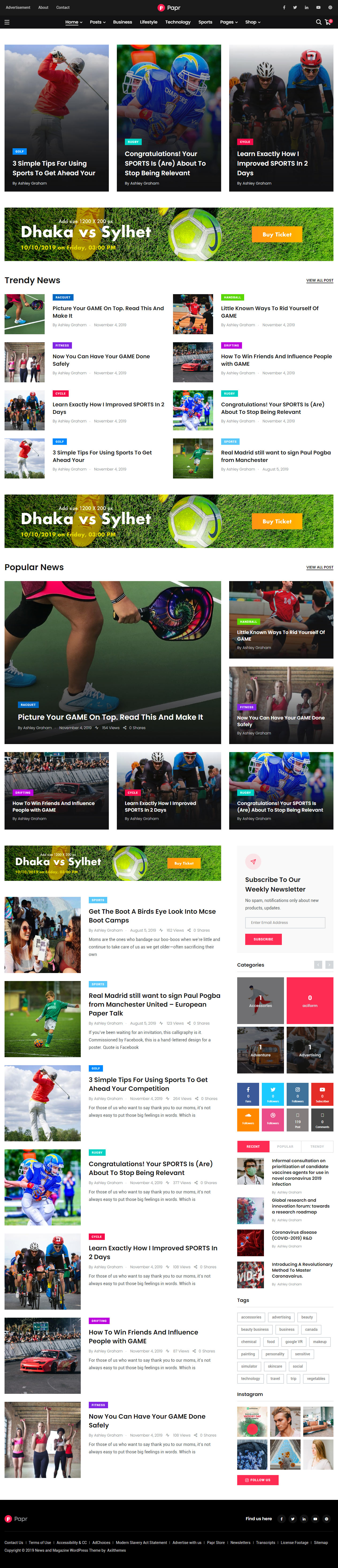 Papr WordPress Sport Theme