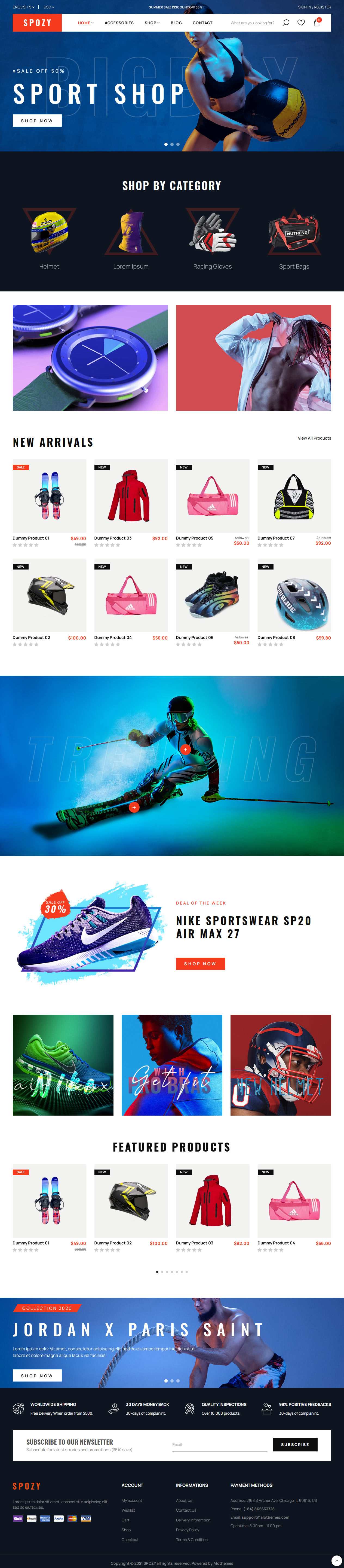 Spozy Sport Magento Themes