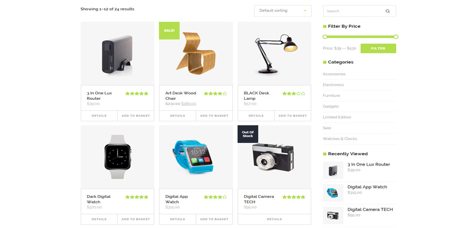 Shop page