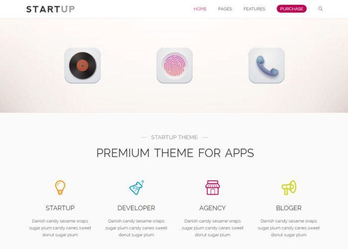 Startup – Premium Responsive App Agency WordPress Theme