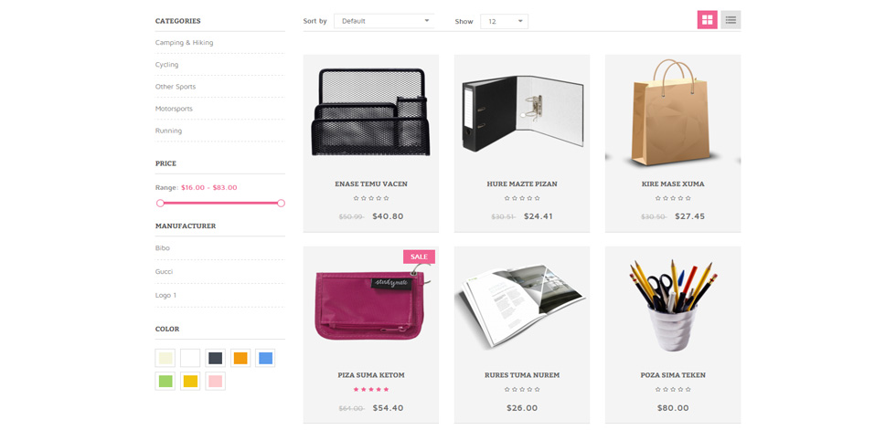 Category page
