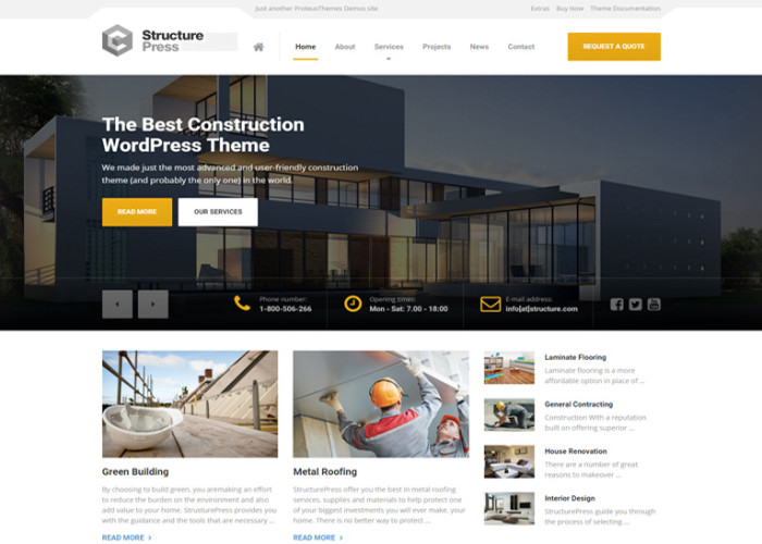 StructurePress – Premium Responsive Construction, Building HTML5 Template