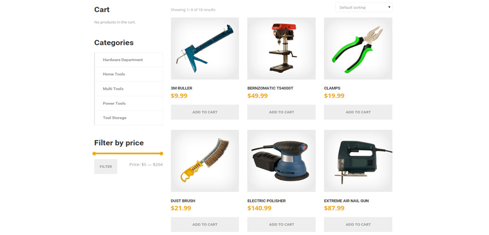 Shop page