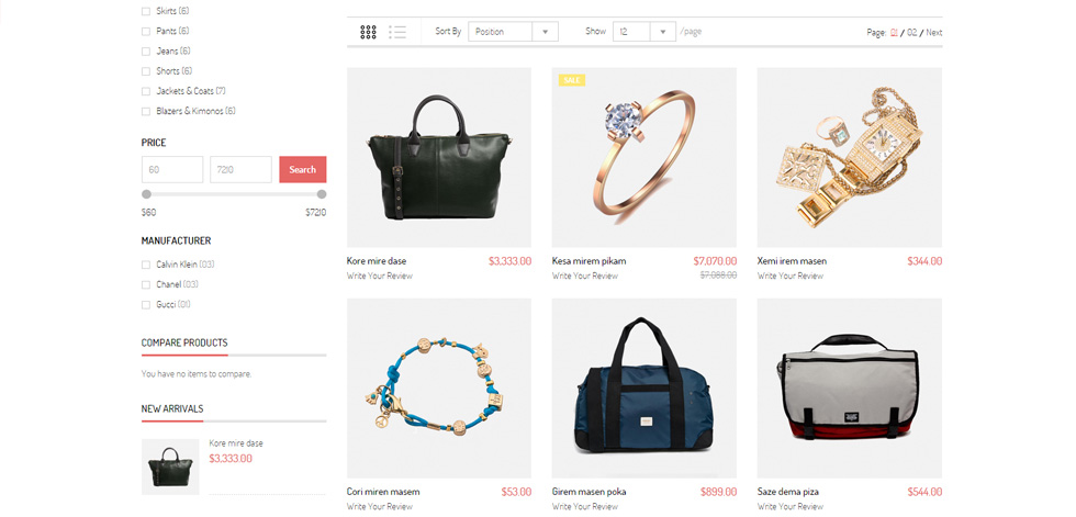 Category page
