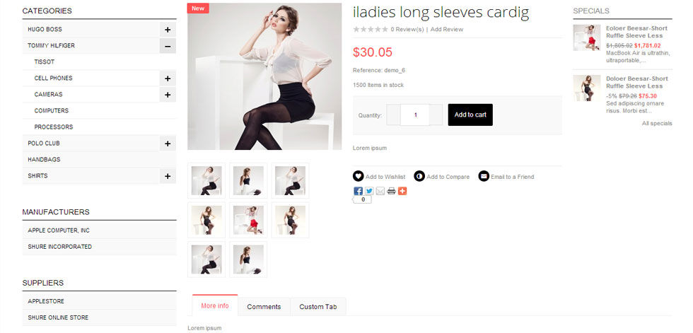 Product page